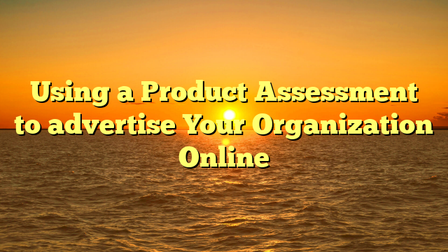 Using a Product Assessment to advertise Your Organization Online